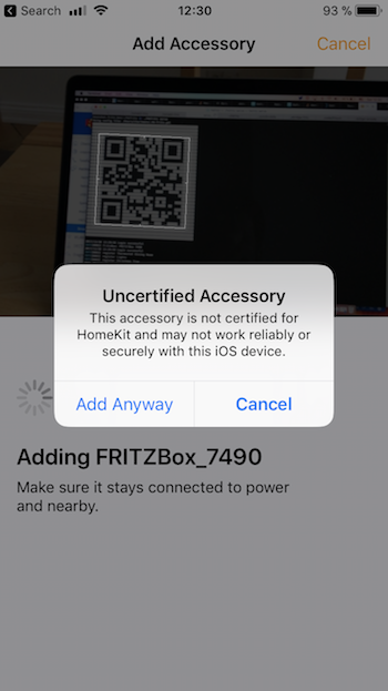 Homekit setup step 2